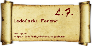Ledofszky Ferenc névjegykártya